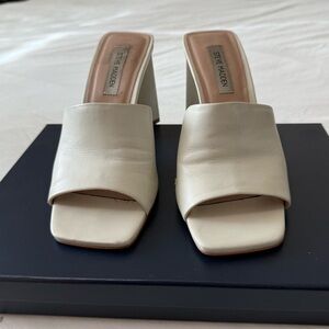 Steve Madden Cream Women's Mules w8 - slip-on